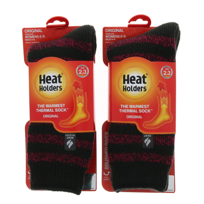 Heat Holders #LHHTSTCHA Original Thermal Socks Charcoal/Raspberry ~ 2-Pack