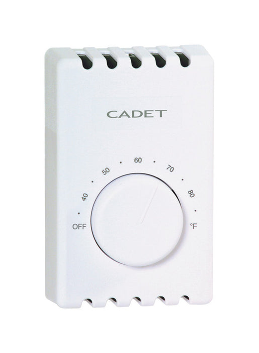 Cadet #08301 Wall Mount Heating Dial Double Pole Line Voltage Thermostat