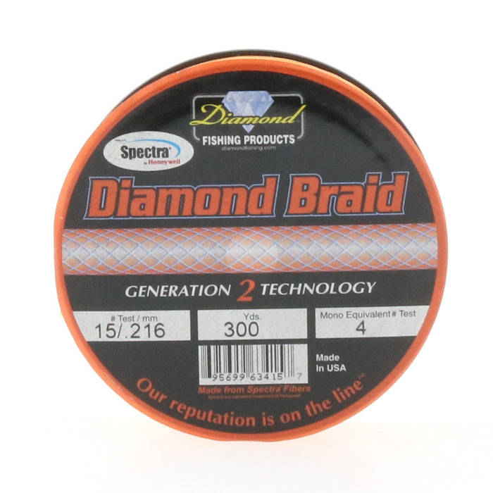 Diamond Braid Generation 2 Technology 15lb 300 yards Orange