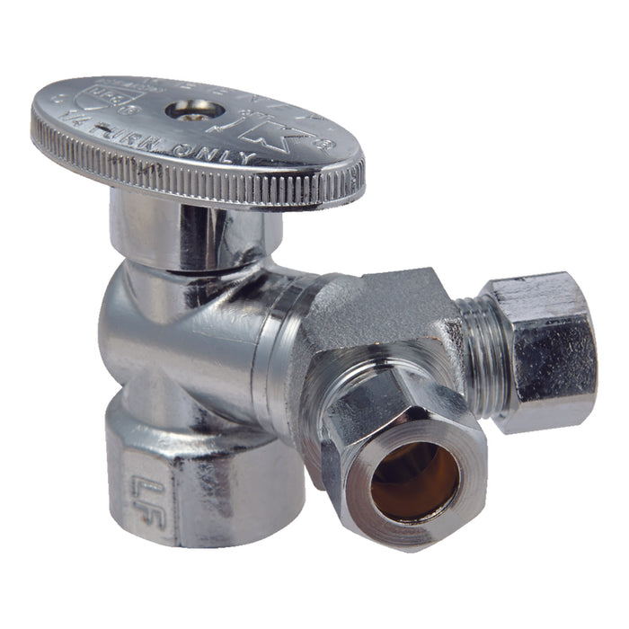 Ace #ACE2901VLF FIP Compression Brass Dual Shut-Off Valve