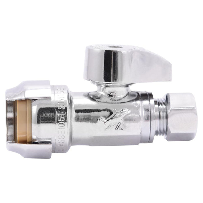 SharkBite #23037-0000LF 1/2 in. PTC X 3/8 in. Compression Brass Straight Stop Valve ~ 2-Pack