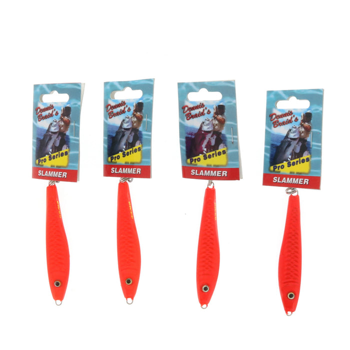 Braid Slammer Jig Neon Orange 2oz ~ 4-Pack