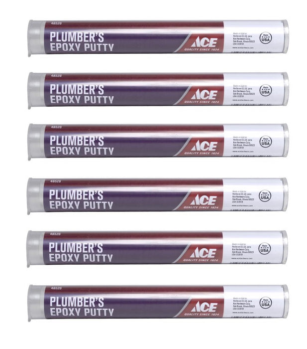 Ace Hardware #044220 Gray Plumbers Epoxy Putty ~ 6-Pack ~ 24 oz Total