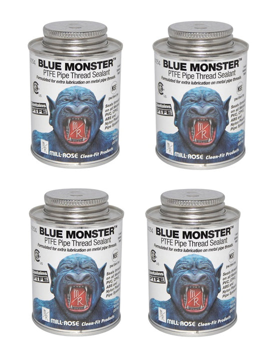 Mill Rose #76001 Blue Monster White Pipe Thread Sealant ~ 4-Pack ~ 16 oz Total