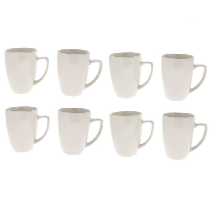 Gibson #127348.08R Zen Buffet Ware 12oz Coffee Tea Cups White Square ~ 4-Pack ~ 8 Cups Total