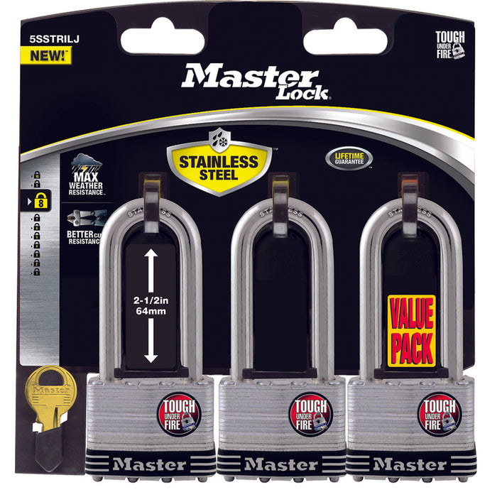 Master Lock 2 in. W Laminated Steel 4-Pin Cylinder Padlock Keyed Alike