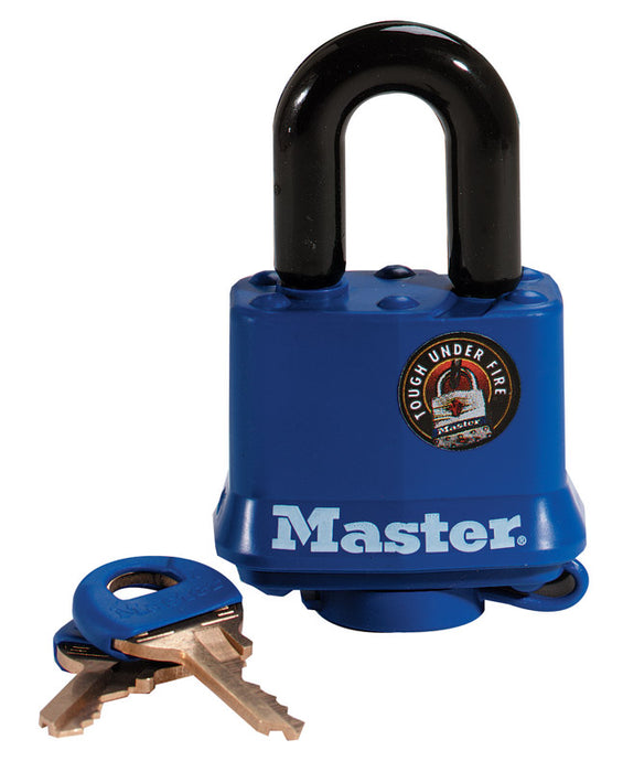 Master Lock #312D 1-11/16 in. H X 1 in. W X 1-9/16 in. L Vinyl Covered Steel 4-Pin Cylinder Padlock