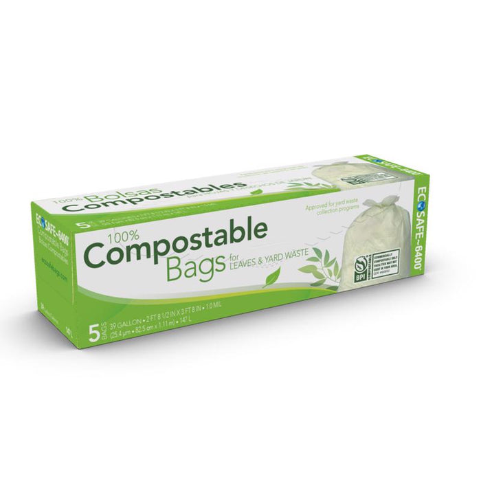 Eco-Safe #C042787S Compostable 39 gal Lawn & Leaf Bags Twist Tie 5 pk