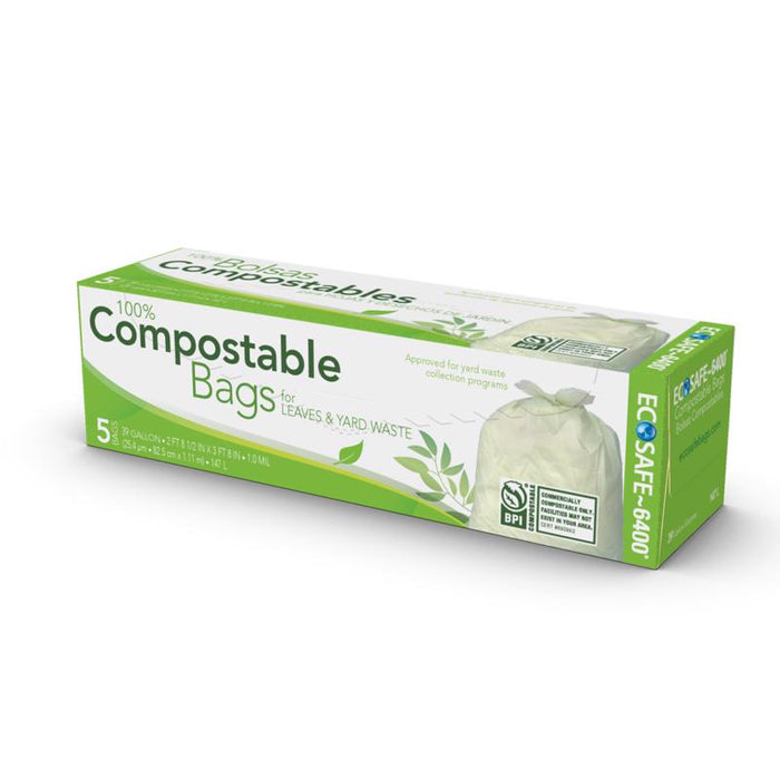 Eco-Safe #C042787S Compostable 39 gal Lawn & Leaf Bags Twist Tie 5 pk