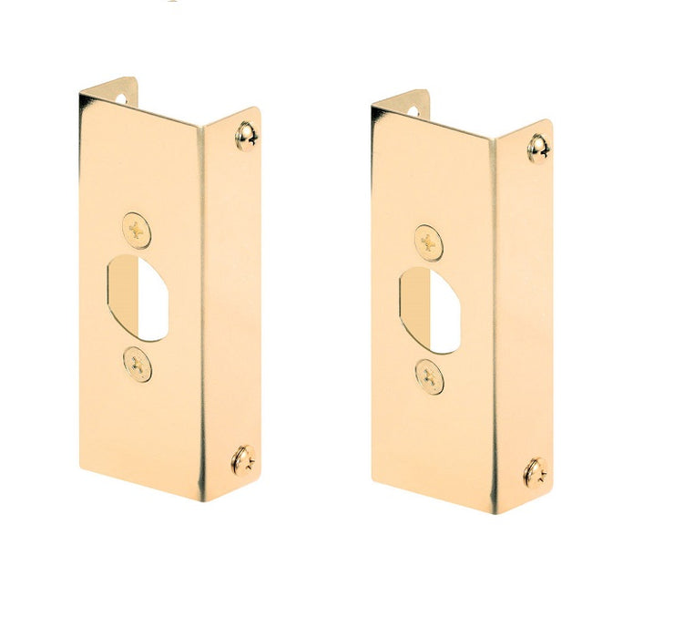 Prime-Line #U 9567 4.5" H x 1" L Brass-Plated Brass Door Edge Reinforcer ~ 2-Pack