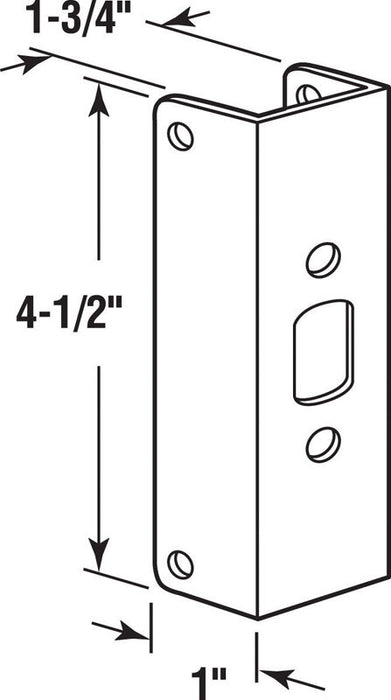 Prime-Line #U 9567 4.5" H x 1" L Brass-Plated Brass Door Edge Reinforcer ~ 2-Pack