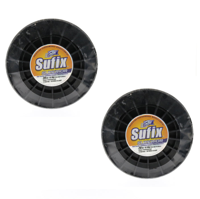 Sufix #648-020 Superior Monofilament Fishing Line 20lbs 11745yds Clear ~ 2-Pack