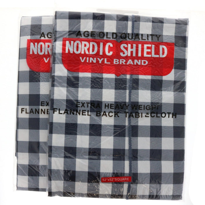 Nordic Shield Vinyl Brand Extra Heavy Weight Flannel Back Tablecloth 52"x52" Square~ 2-Pack