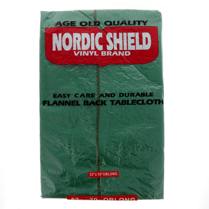 Nordic Shield Vinyl Brand Table Cloth 52"x70" Oblong Green ~ 2-Pack