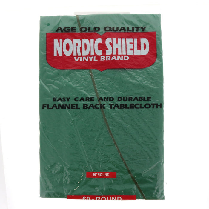 Nordic Shield Vinyl Table Cloth 60" Round Green ~ 2-Pack