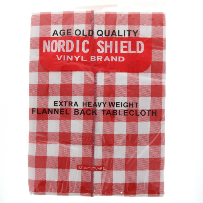 Nordic Shield Vinyl Brand Extra Heavy Weight Flannel Back Tablecloth 52"x52" Square ~ 2-Pack