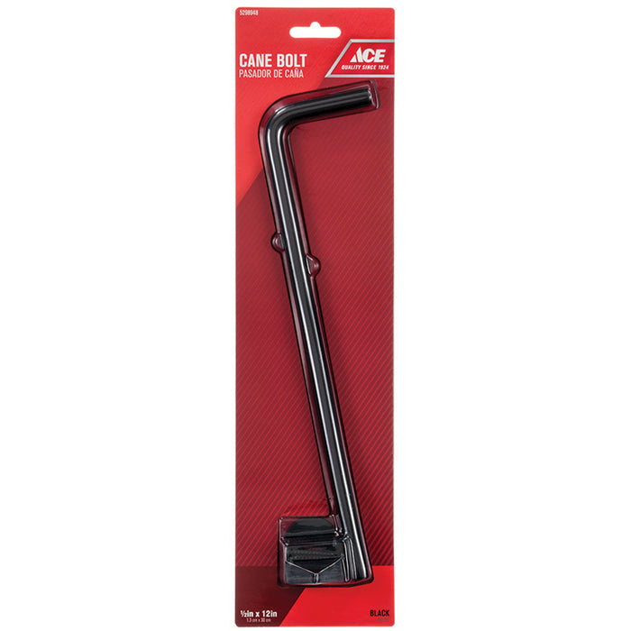 Ace #01-3425-122 12 in. L Black Zinc Cane Bolt ~ 2-Pack