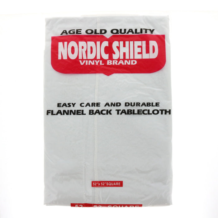 Nordic Shield Vinyl Brand Table Cloth 52"x52" Square White ~ 2-Pack