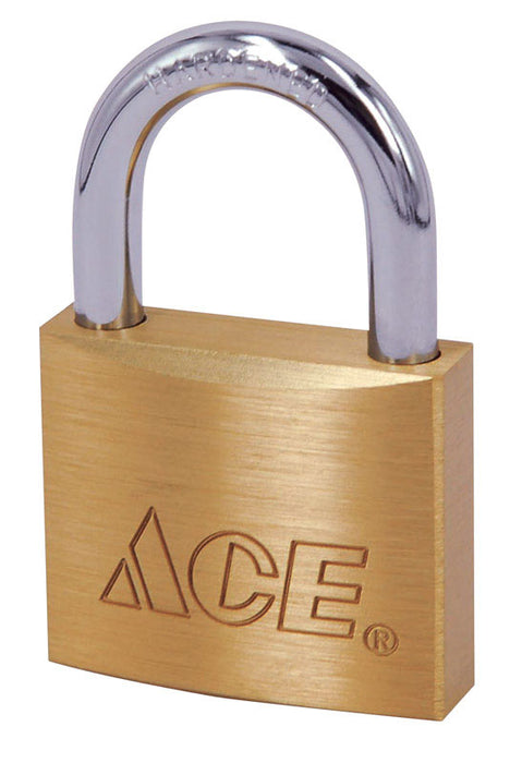 Ace #88/20 3/4 in. H X 3/4 in. W X 7/16 in. L Brass Double Locking Padlock ~ 2-Pack