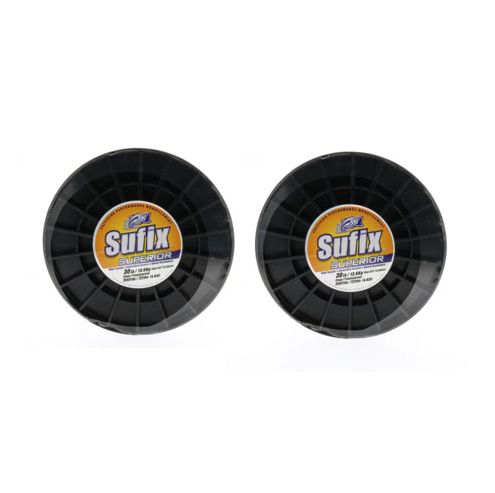 Sufix #648-030 Superior Monofilament Fishing Line 30lbs 7895yds Clear ~ 2-Pack