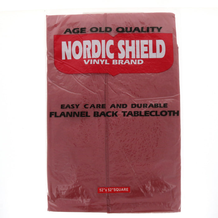 Nordic Shield Vinyl Brand Table Cloth 52"x52" Square Maroon Red ~ 2-Pack