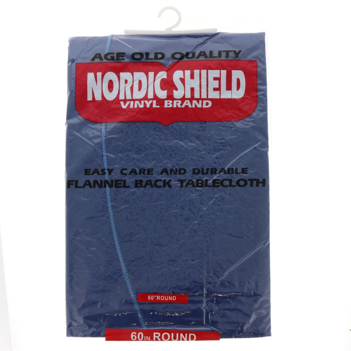 Nordic Shield Vinyl Table Cloth 60" Round Navy Blue ~ 2-Pack