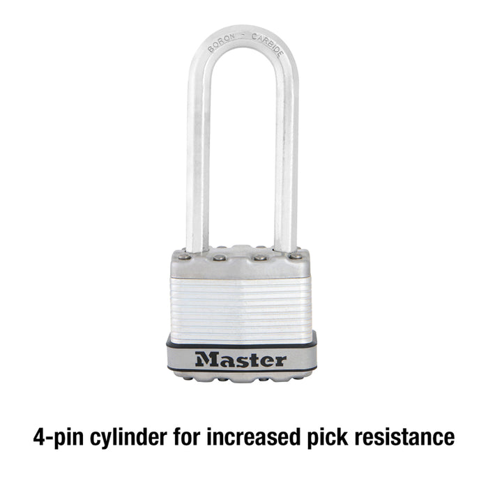 Master Lock #M1XKADLJCCSEN 1-9/16 in. H X 11/16 in. W X 1-3/4 in. L Steel Dual Ball Bearing Locking Padlock Keyed A