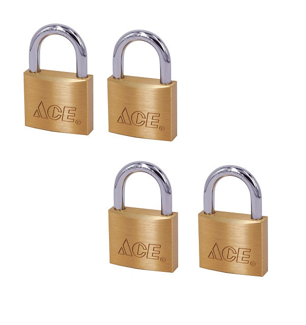 Ace Hardware #88/40DB-TW 1-5/16" x 1-1/2" x 17/32" Brass Padlocks Keyed Alike ~ 2-Pack ~ 4 Locks Total