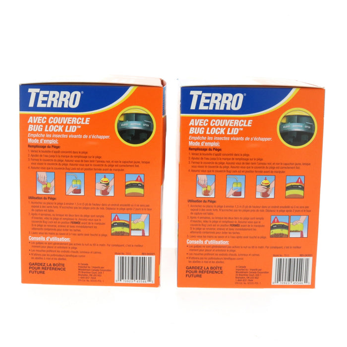 Terro #T512 Reusable Dual Action Wasp & Fly Trap Stink Free Bait ~ 2-Pack