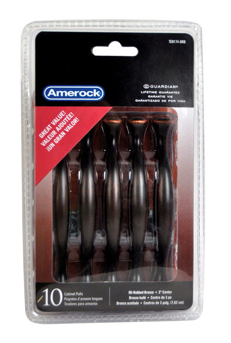 Amerock #TEN174ORB Allison Traditional Cabinet Pull 3 in. Oil Rubbed Bronze Brown 10 pk