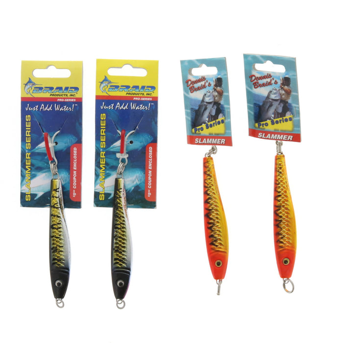 Braid Slammer Series Jigs 3 oz Saltwater Fishing ~ 4-Pack