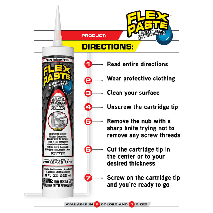 FLEX SEAL #PFSWHTR10 Family of Products FLEX PASTE Rubber Paste Rubber Paste ~ 2-Pack