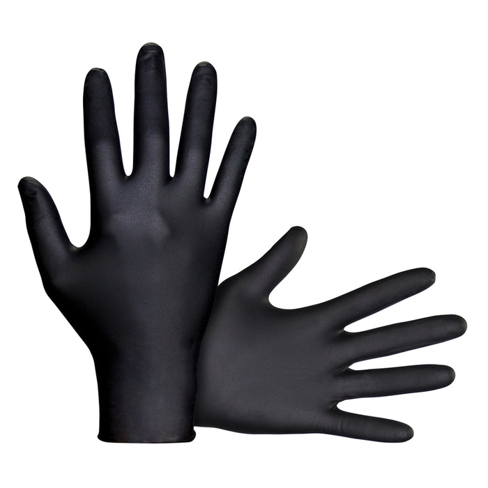 SAS #66584 Safety Derma-Tuff Nitrile Disposable Gloves X-Large Black Powder Free 120 pk