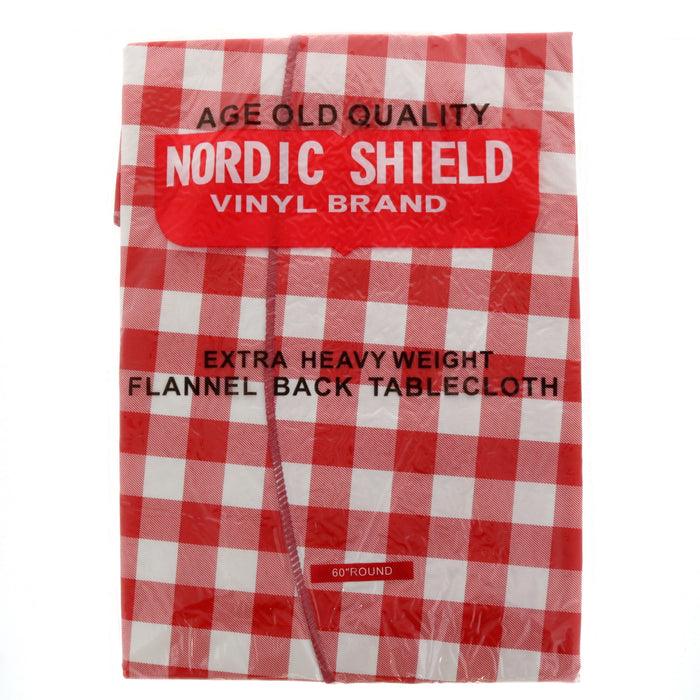 Nordic Shield Vinyl Brand Extra Heavy Weight Flannel Back Tablecloth 60" Round ~ 2-Pack