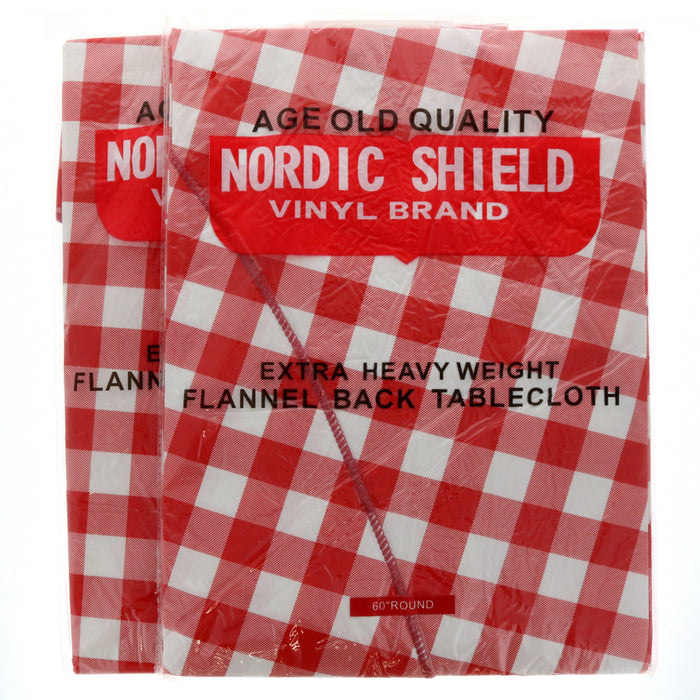 Nordic Shield Vinyl Brand Extra Heavy Weight Flannel Back Tablecloth 60" Round ~ 2-Pack