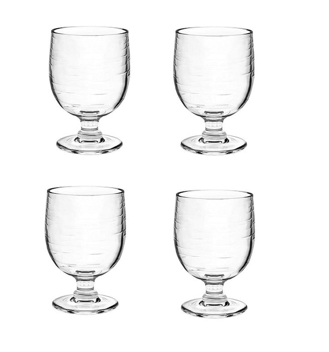 Tarhong #PSLGB105GOCL Clear Acrylic Shatterproof Salud Goblets 10.5oz ~ 4-Pack