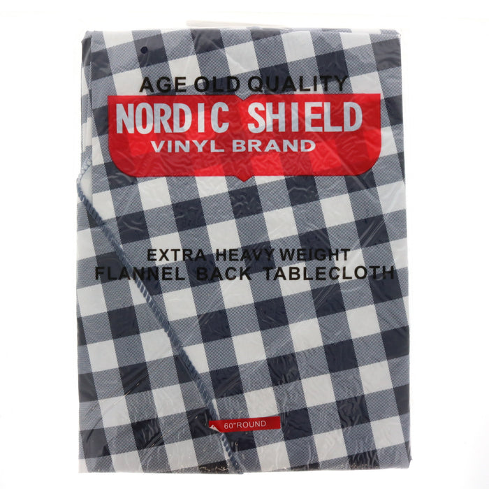 Nordic Shield Vinyl Brand Extra Heavy Weight Flannel Back Tablecloth 60" Round ~ 2-Pack