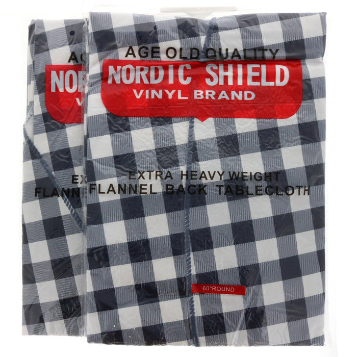 Nordic Shield Vinyl Brand Extra Heavy Weight Flannel Back Tablecloth 60" Round ~ 2-Pack