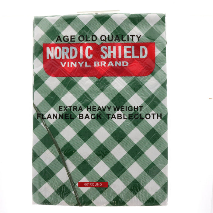 Nordic Shield Vinyl Brand Extra Heavy Weight Flannel Back Tablecloth 60" Round ~ 2-Pack