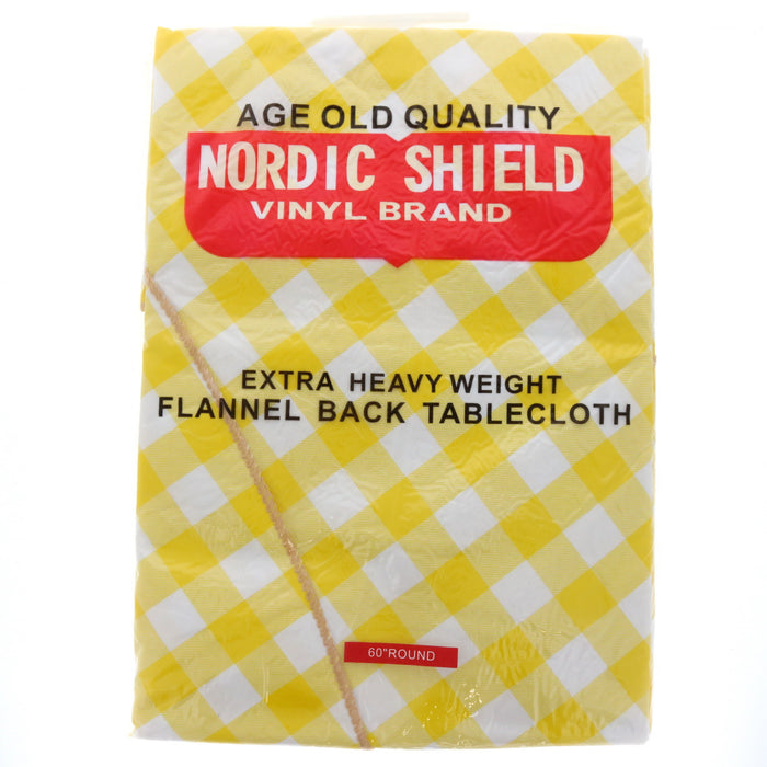 Nordic Shield Vinyl Brand Extra Heavy Weight Flannel Back Tablecloth 60" Round ~ 2-Pack