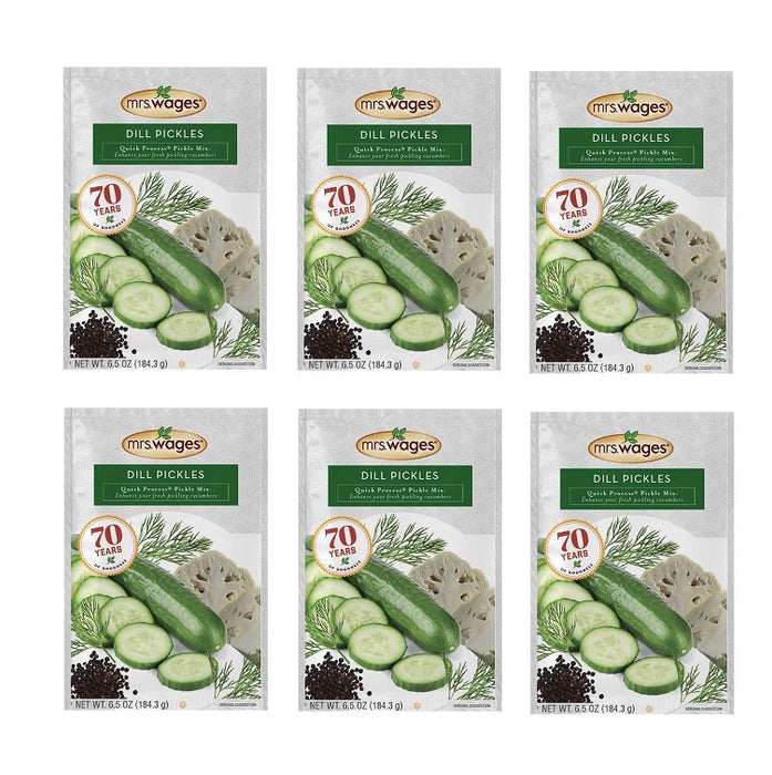 Mrs. Wages # W621-J7425 Dill Pickles Herb & Spices Mix 6.5 oz ~ 6-Pack
