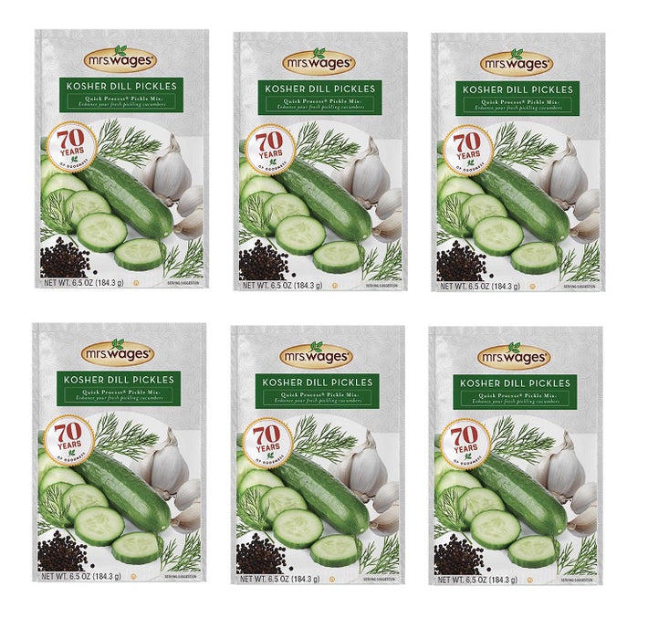 Mrs. Wages # W622-J7425 KOSHER Dill Pickle Mix 6.5 oz ~ 6-Pack