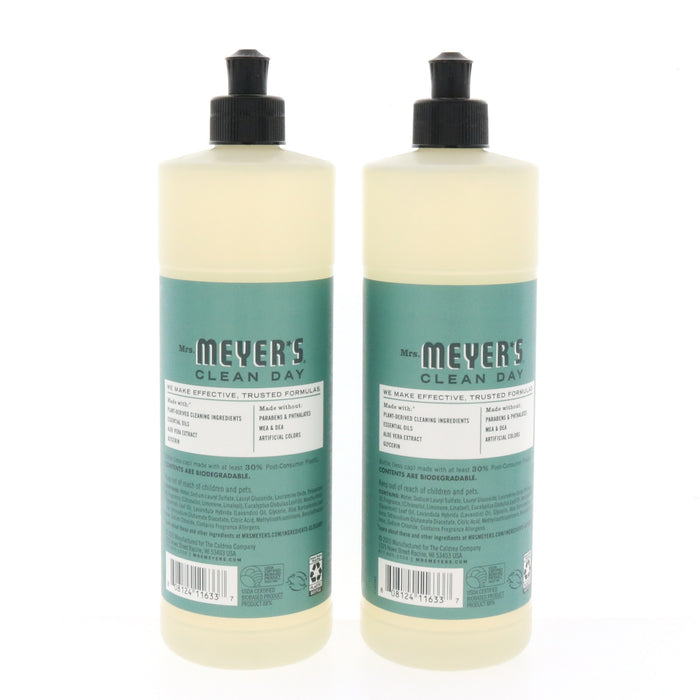 Mrs. Meyer's #11633 Eucalyptus Biodegradable Liquid Dish Soap ~ 2-Pack ~ 32 oz Total