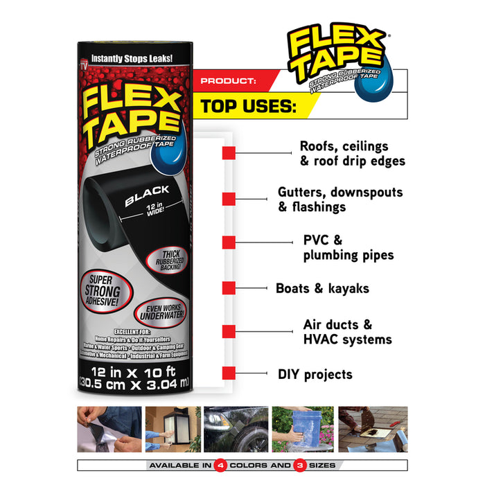 FLEX SEAL #TFSWHTR0805 Family of Products FLEX TAPE 8 in. W X 5 ft. L White Waterproof Repair Tape
