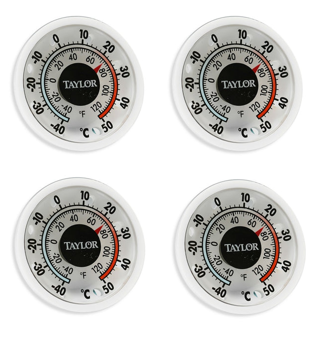 Taylor #5380N Adhesive Dial Mini Thermometer 1.75 in. ~ 4-Pack