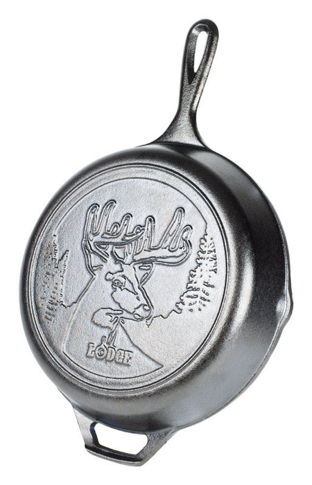 Lodge #L8SKWLDR Wildlife Series-Whitetail Buck Cast Iron Skillet 10-1/4 in. Black