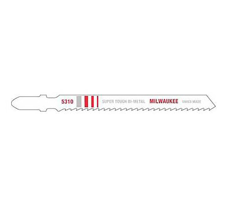 Milwaukee #48-42-5310 4 in. Bi-Metal T-Shank Embedded cutting Jig Saw Blade 10 TPI ~ 3-Pack ~ 15 Blades Total