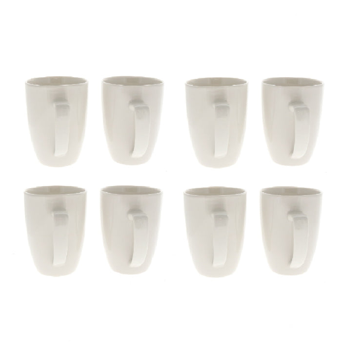 Gibson #127348.08R Zen Buffet Ware 12oz Coffee Tea Cups White Square ~ 4-Pack ~ 8 Cups Total