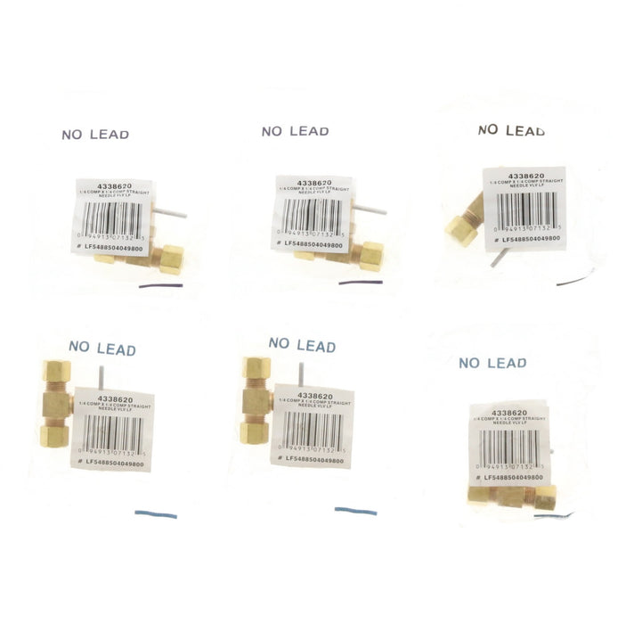 JMF Company #4338620 1/4 in. 1/4 in. Brass Needle Valve ~ 6-Pack