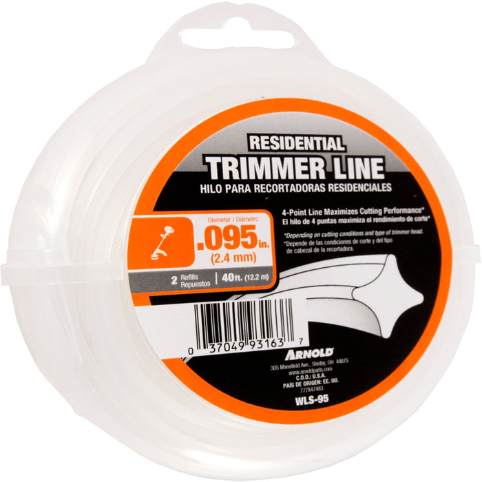 Arnold #WLS-95 Residential Grade .095 in. D X 40 ft. L Trimmer Line ~ 2-Pack